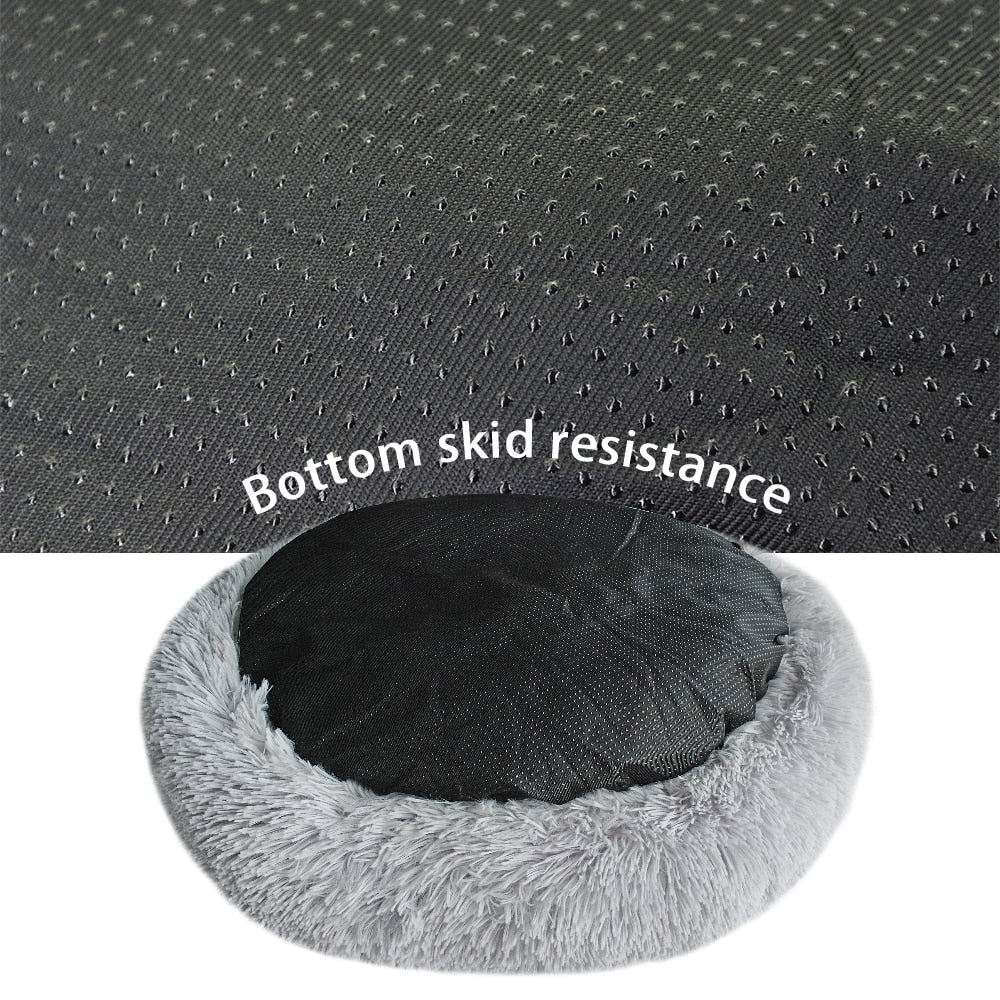 Warm Fleece,Long Plush Round Pet Bed