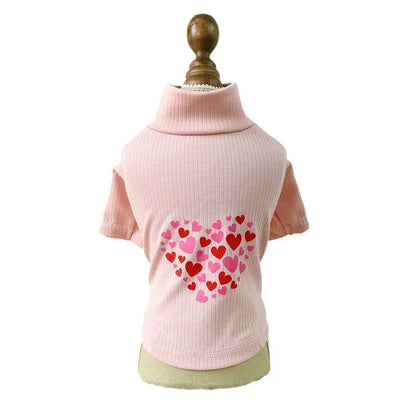 Heart Pattern Turtleneck Sweatshirt