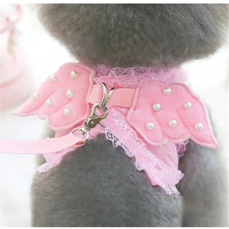 Angel Wing/ Lace Collar Harness Leash