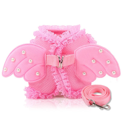 Angel Wing/ Lace Collar Harness Leash