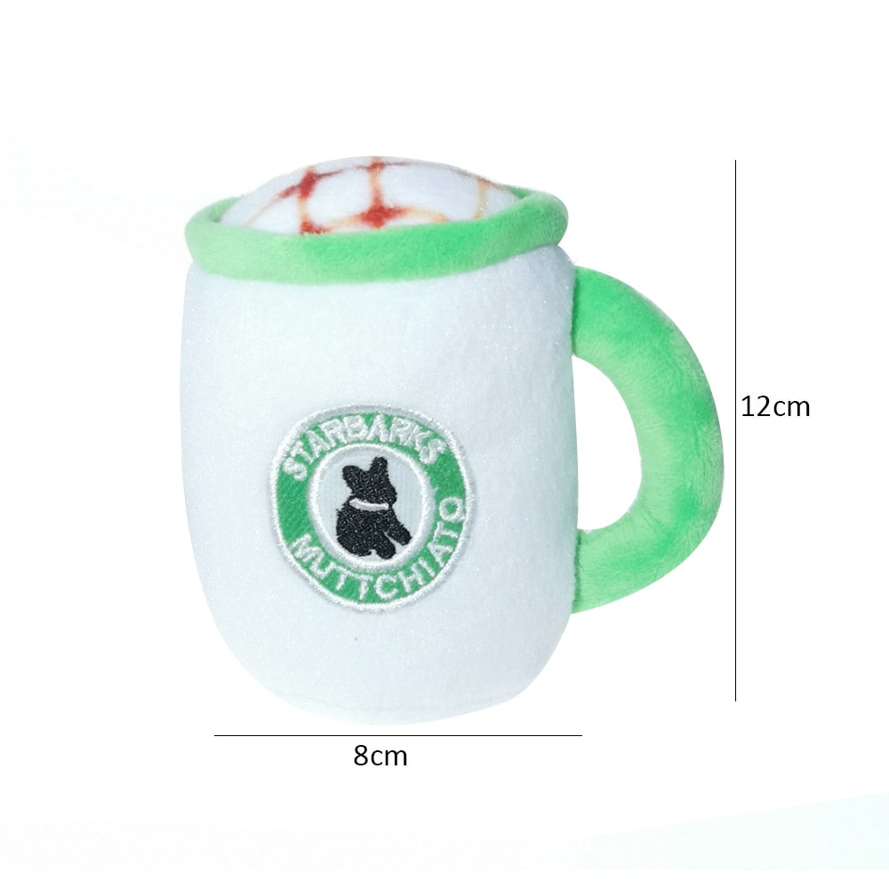 Coffee Cup Design Squeaky Dog Toy