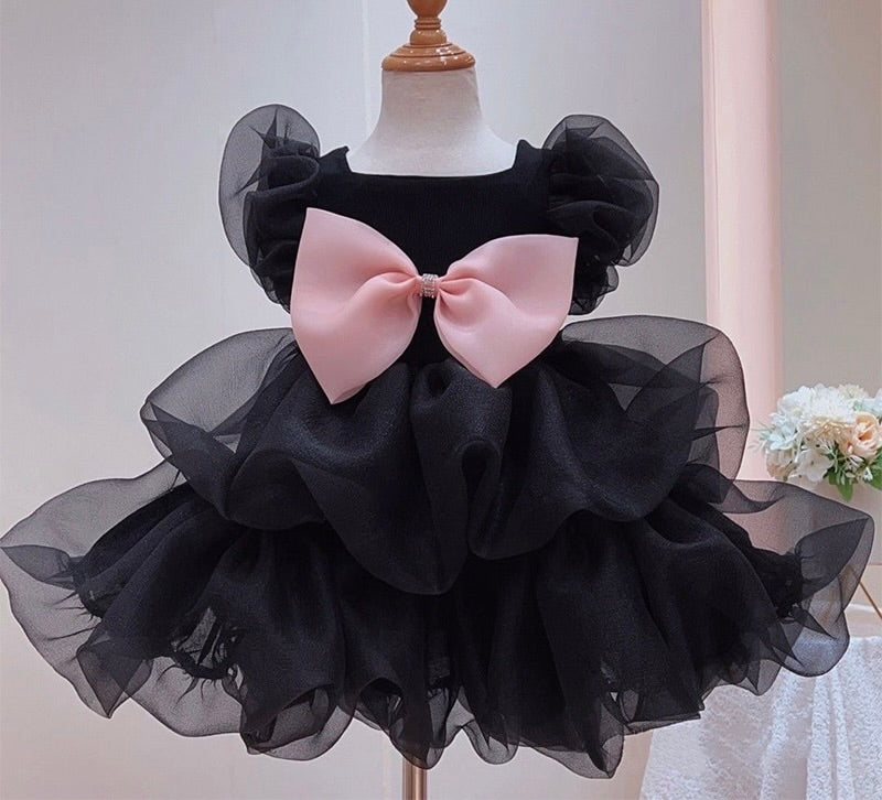 Black Princess Dress with Bow