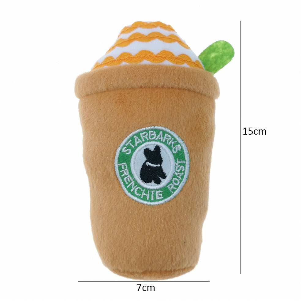 Coffee Cup Design Squeaky Dog Toy