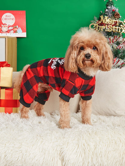 Merry Christmas Buffalo Plaid Pajama jumpsuit