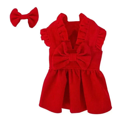 Bow and Knot Winter Dress Set