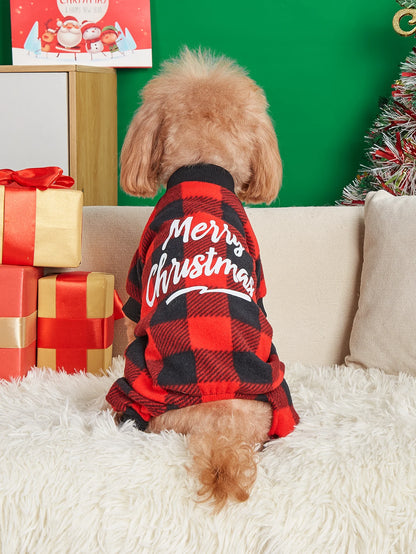 Merry Christmas Buffalo Plaid Pajama jumpsuit