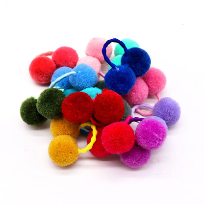 Colorful Plush Ball  Hair Accessories