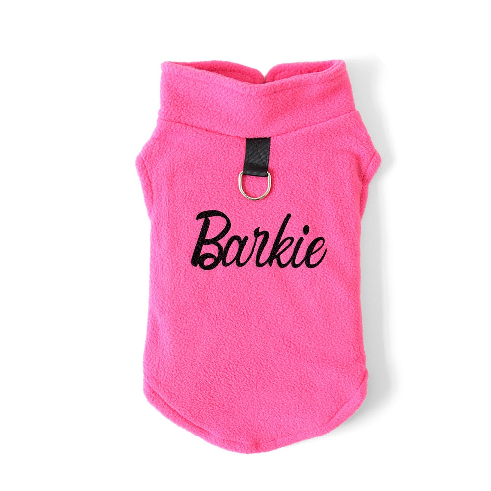 Barkie - Barbie Inspired. Polar Fleece Letter & Tow Buckle Sweater