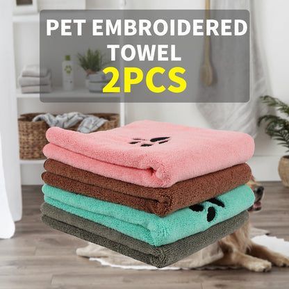 Microfiber Pet Embroidered Bath Towel