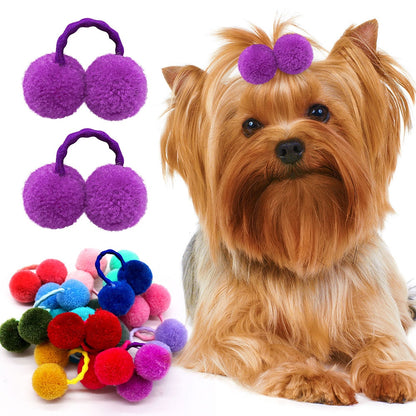 Colorful Plush Ball  Hair Accessories